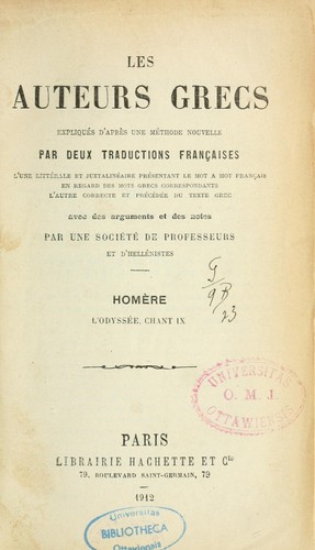 Homer: L'Odyssée (French language, 1897, Hachette)