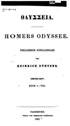 Homer: Homers Odyssee (German language, 1863, Ferdinand Schöningh)